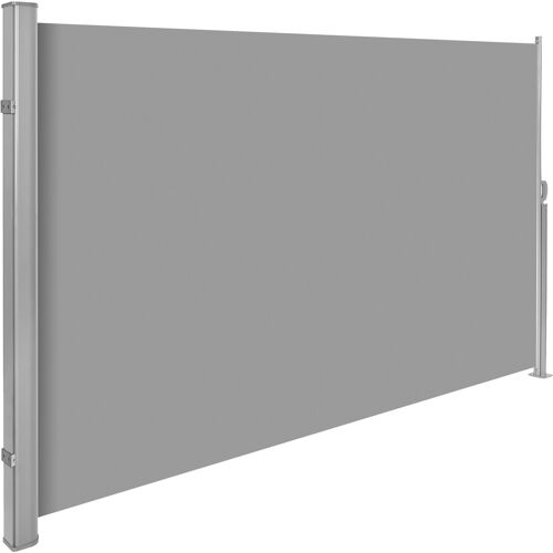 tectake Aluminium windscherm uitschuifbaar met oprolmechanisme - 180 x 300 cm, grijs