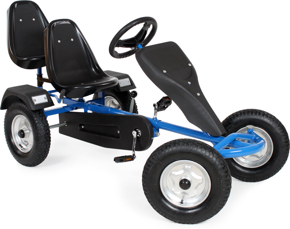 tectake Go Cart 2-zitter - blauw