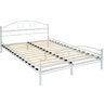 tectake Slaapkamerbed metalen bed „Art“ met lattenbodem - 200 x 140 cm, wit/wit