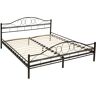 tectake Slaapkamerbed metalen bed „Art“ met lattenbodem - 200 x 180 cm, zwart/zwart