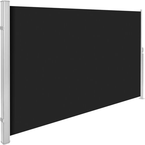 tectake Aluminium windscherm uitschuifbaar met oprolmechanisme - 180 x 300 cm, zwart