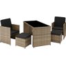 tectake Wicker zitgroep Palermo 2+2+1 - natuur