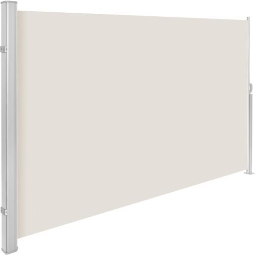 tectake Aluminium windscherm uitschuifbaar met oprolmechanisme - 160 x 300 cm, beige