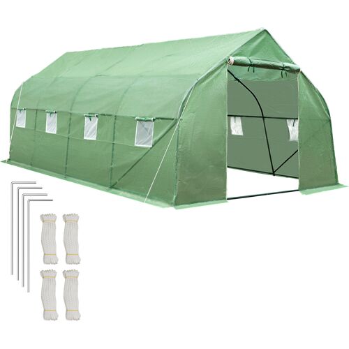 tectake Foliekas in tentvorm met 8 ramen 600x300x205 - groen