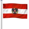 tectake Aluminium vlaggenmast in hoogte verstelbaar met vlag - Oostenrijk