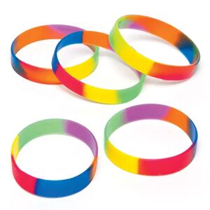 Baker Ross Regenboog Polsbandjes - 10 Armbandjes van Rubber met een regenboog effect. Het rubber is flexibel dus past om elke pols!