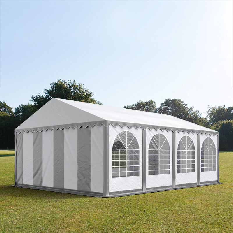 TOOLPORT Partytent 6x8m PVC 550 g/m² grijs waterdicht Feesttent