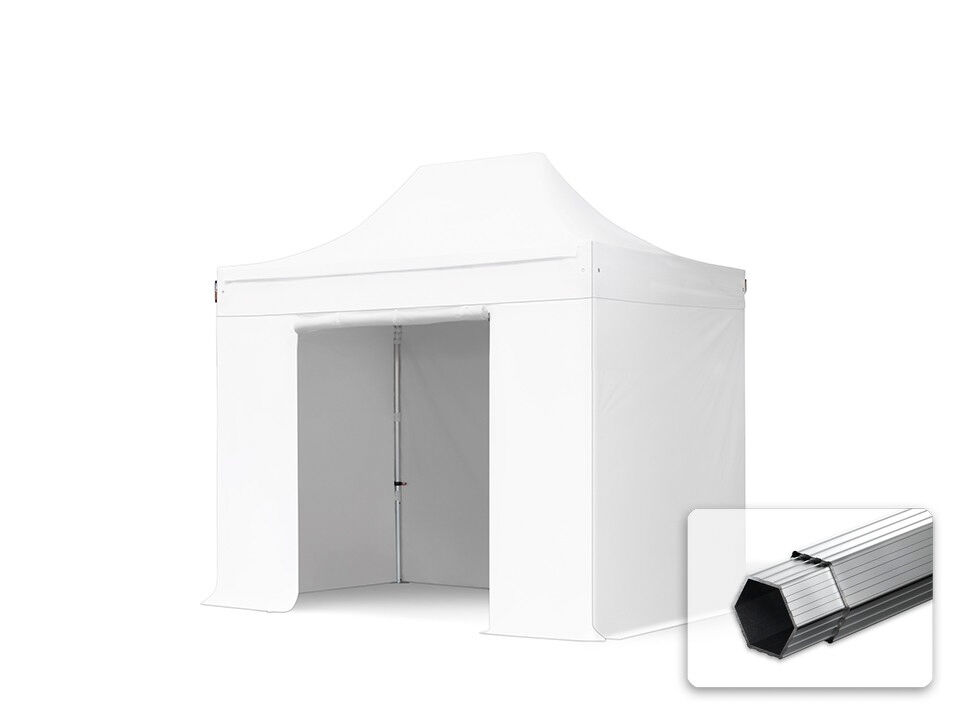 TOOLPORT Easy up Partytent 3x2m Hoogwaardig polyester 400 g/m² wit waterdicht Easy Up Tent, Pop Up Partytent, Harmonicatent, Vouwtent