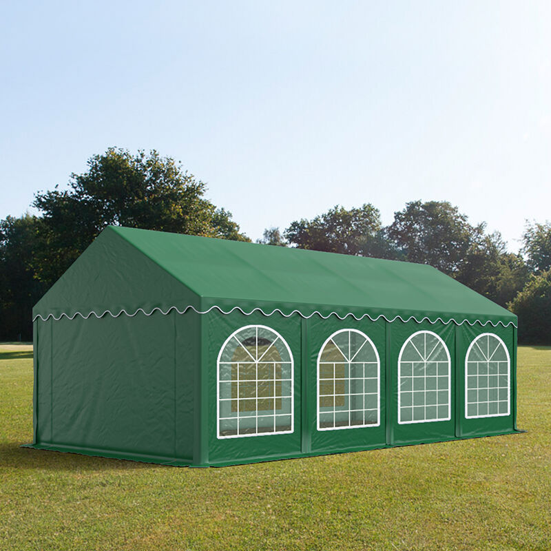 TOOLPORT Partytent 4x8m PVC 500 g/m² donkergroen waterdicht Feesttent