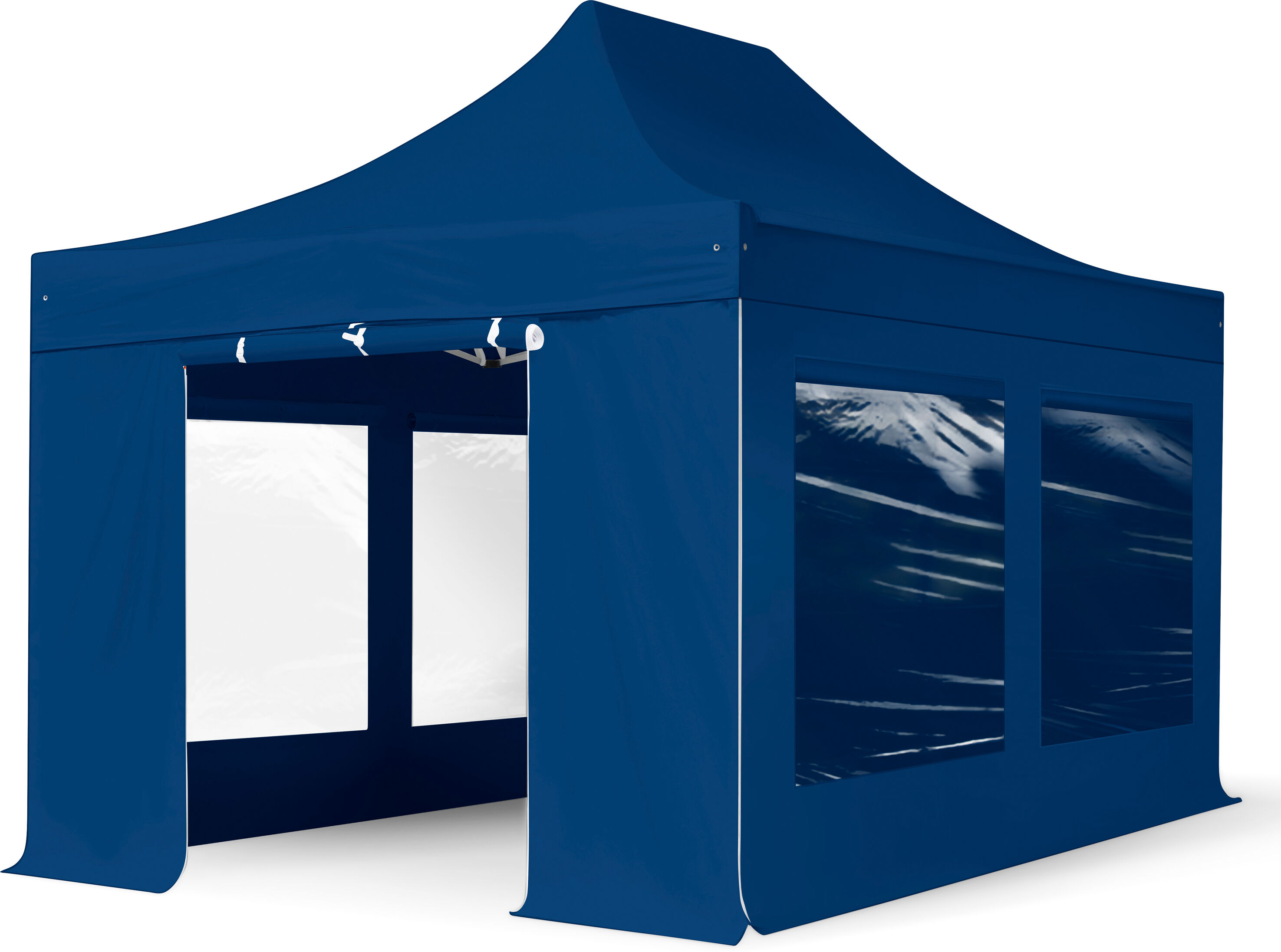 TOOLPORT Easy up Partytent 3x4,5m Hoogwaardig polyester 400 g/m² blauw waterdicht Easy Up Tent, Pop Up Partytent, Harmonicatent, Vouwtent