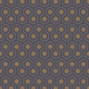 Cole & Son Hicks' Hexagon behang midnight & gold