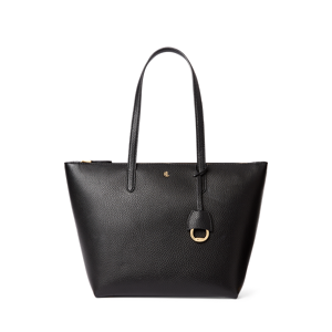Lauren Faux-Leather Small Tote  - Black - Size: One Size