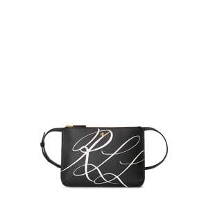 Lauren Printed Faux-Leather Carter Crossbody  - Black/Snow White - Size: One Size