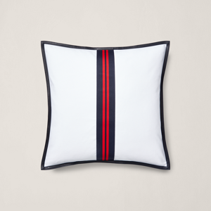 Ralph Lauren Home Porter Throw Pillow  - White And Navy - Size: 55 X 55 cm