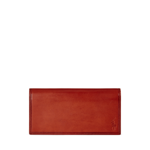 Polo Ralph Lauren Burnished Leather Long Wallet  - Tan - Size: One Size