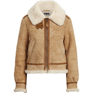 Polo Ralph Lauren Shearling Jacket Tan/Cream Large Female