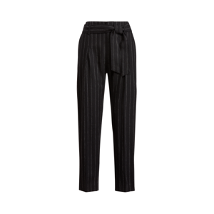 Lauren Linen Cropped Trouser  - Black/White - Size: UK 14