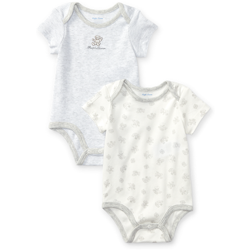 Cotton Bodysuit 2-Piece Set Grey Heather Multi 6M Baby