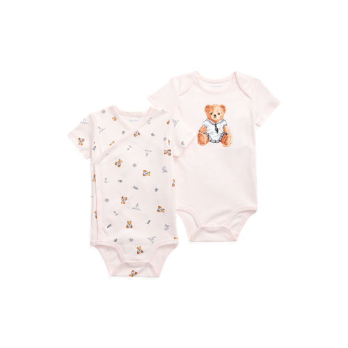 Baby Girl Polo Bear Bodysuit 2-Piece Set Pink Multi 9M Baby