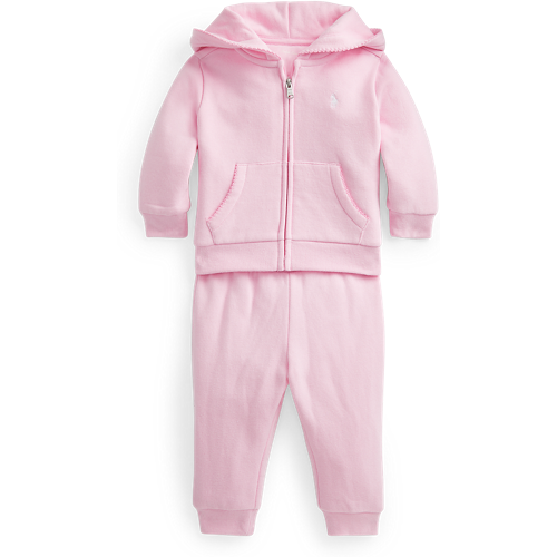 Baby Girl Fleece Hoodie & Jogger Trouser Set Carmel Pink 24M Baby