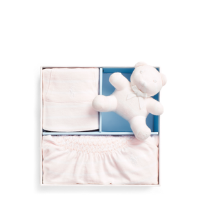 Baby Girl Bear 3-Piece Gift Box Set  - Delicate Pink - Size: 9M