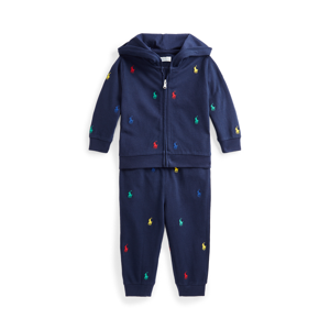 Baby Boy Polo Pony Mesh Hoodie and Trouser Set  - Newport Navy - Size: 6M