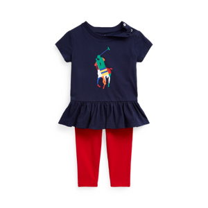 Baby Girl Big Pony T-Shirt & Legging Set  - French Navy - Size: 3M