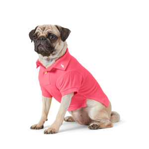 Ralph Lauren Pet Cotton Mesh Dog Polo Shirt  - Hot Pink - Size: Medium