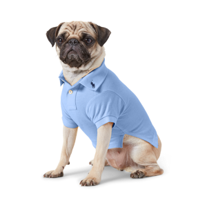 Ralph Lauren Pet Cotton Mesh Dog Polo Shirt  - Harbor Island Blue - Size: Small
