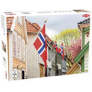 Tactic Street in Bergen (with Norwegian Flags) - Puzzel (1000)