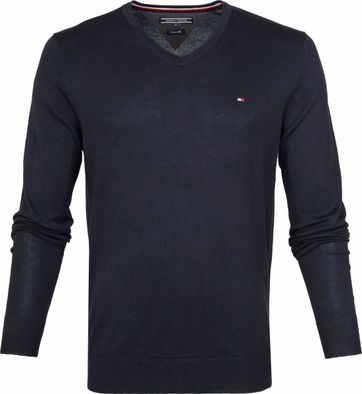 Tommy Hilfiger Pullover V-Hals Navy  - Blauw - Size: Extra Large