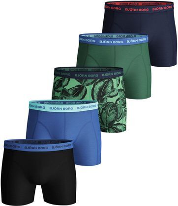 Bjorn Borg Boxershorts 5-Pack Sammy Leafy  - Groen - Size: Extra Large