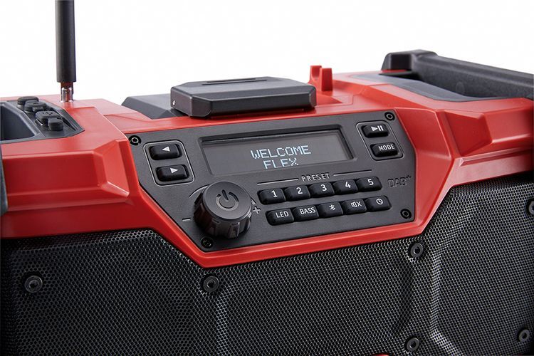 Flex-tools RD 10.8/18.0/230 Digitale accu-bouwplaatsradio 10,8 / 18,0 V DAB+ en Bluetooth excl. accu's en lader