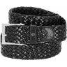 AIGNER Zakelijke Gevlochten Leren Riem black 90 cm