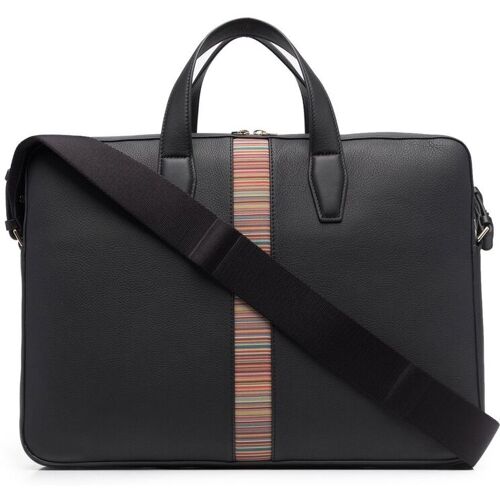 Paul Smith Laptoptas met kenmerkende streep - Zwart