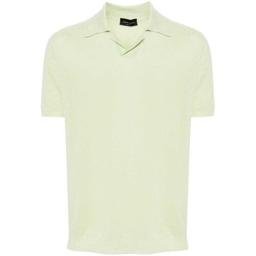 Roberto Collina Linnen poloshirt - Groen