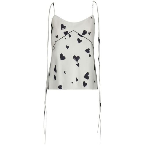 Marni Zijden top met print - Wit