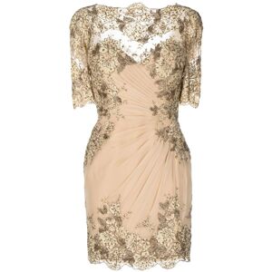 Zuhair Murad Mini-jurk met bloemenkant - Goud