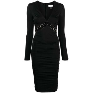 NISSA cut out-detail midi dress - Zwart