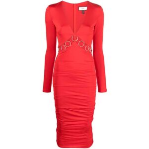 NISSA cut out-detail midi dress - Rood