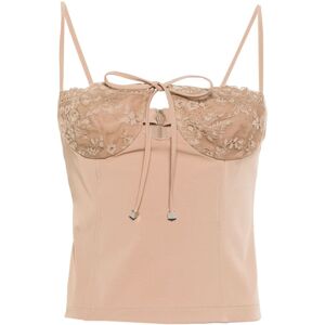 Blumarine Top met kant - Beige