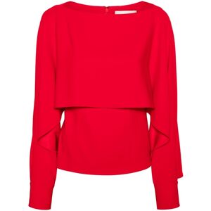 Roland Mouret Gelaagde crêpe blouse - Rood