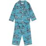 Desmond & Dempsey Kids Pyjama met print - Blauw