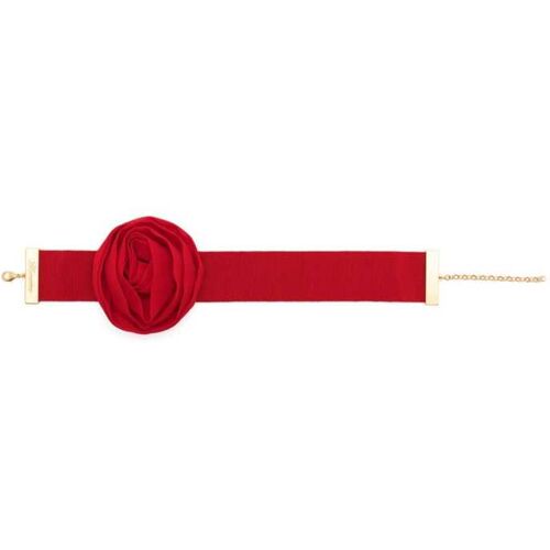 Blumarine Choker met bloembroche - Rood