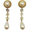 Jennifer Gibson Jewellery Vintage statement pearl bomb earrings 1980s - Goud