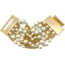 Jennifer Gibson Jewellery Vintage Kenneth Jay Lane Statement Pearl Multi Row Cuff 1990s - Goud