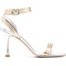 Manolo Blahnik Flick metallic sandalen - Grijs