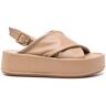 Paloma Barceló Basima leren sandalen - Beige