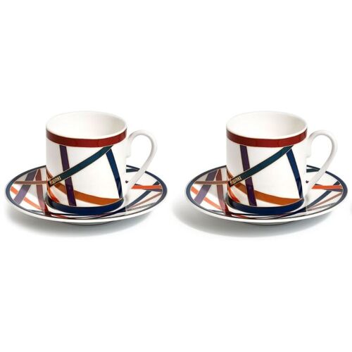 Missoni Home Nastri zes koffiekopjes en schotels - Wit