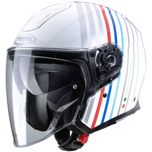 Caberg Flyon Bakari Jet helm - Wit Rood Blauw